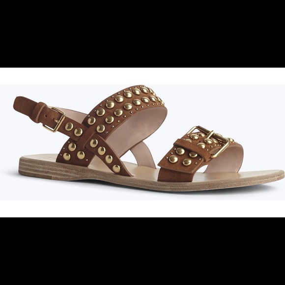 Marc Jacobs Brown Leather Stud Sandal SZ 6.5 - Picture 1 of 4